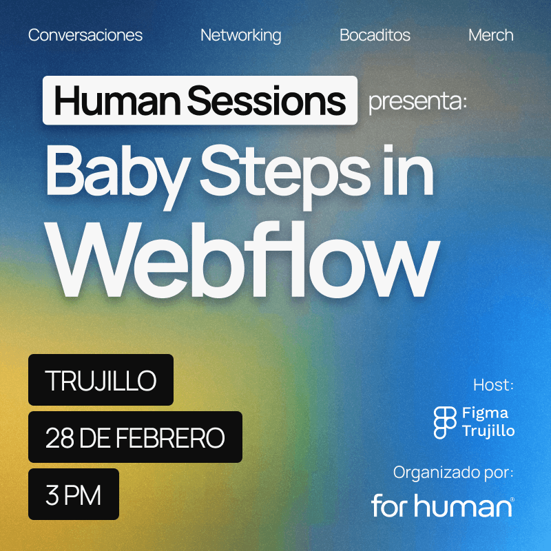 Portada de Human Sessions - Baby Steps in Webflow