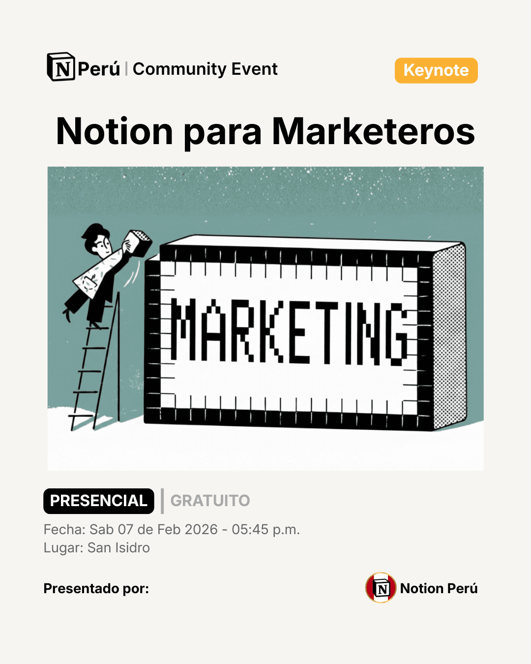 Portada de Notion para Marketeros