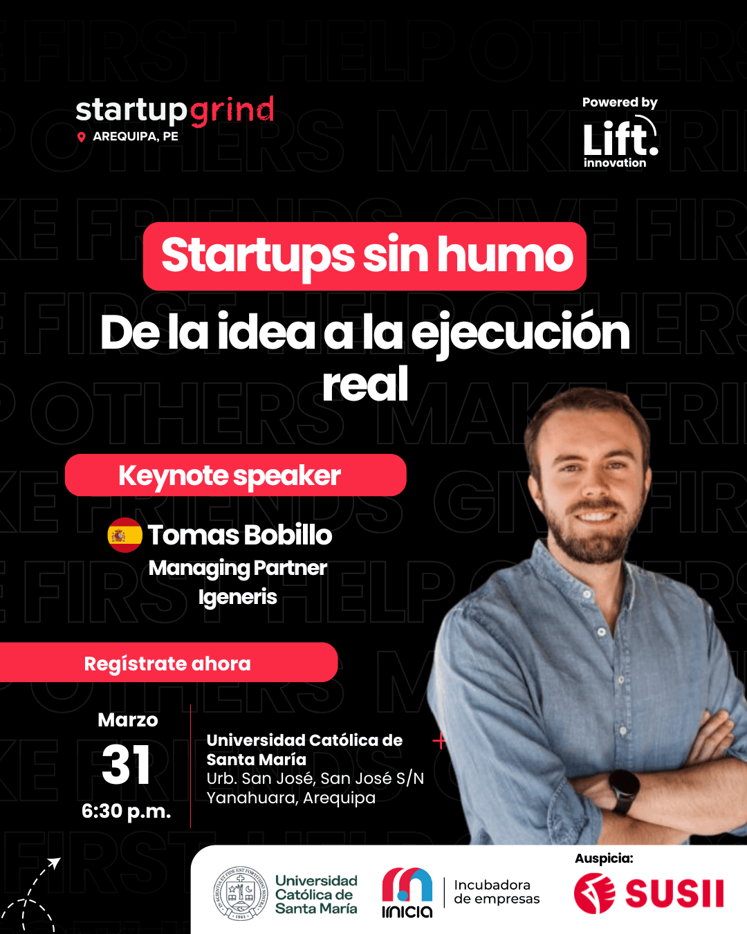 Startup Grind Arequipa: Cómo validar y lanzar tu idea de negocio