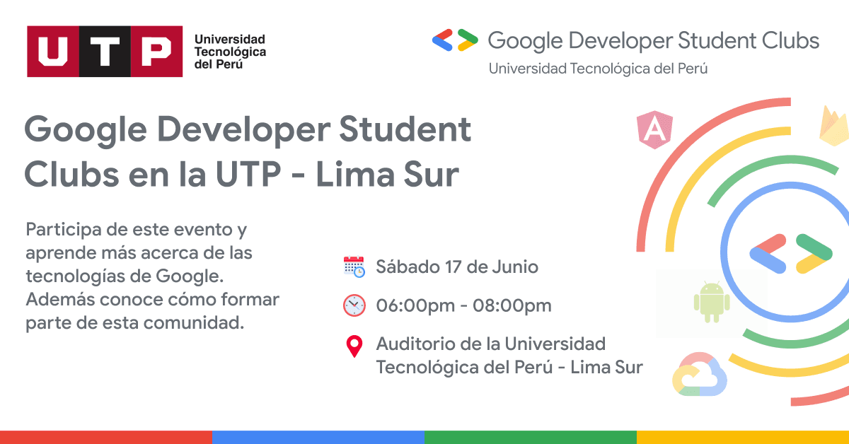 Portada de Google Developer Student Clubs - UTP Lima Sur