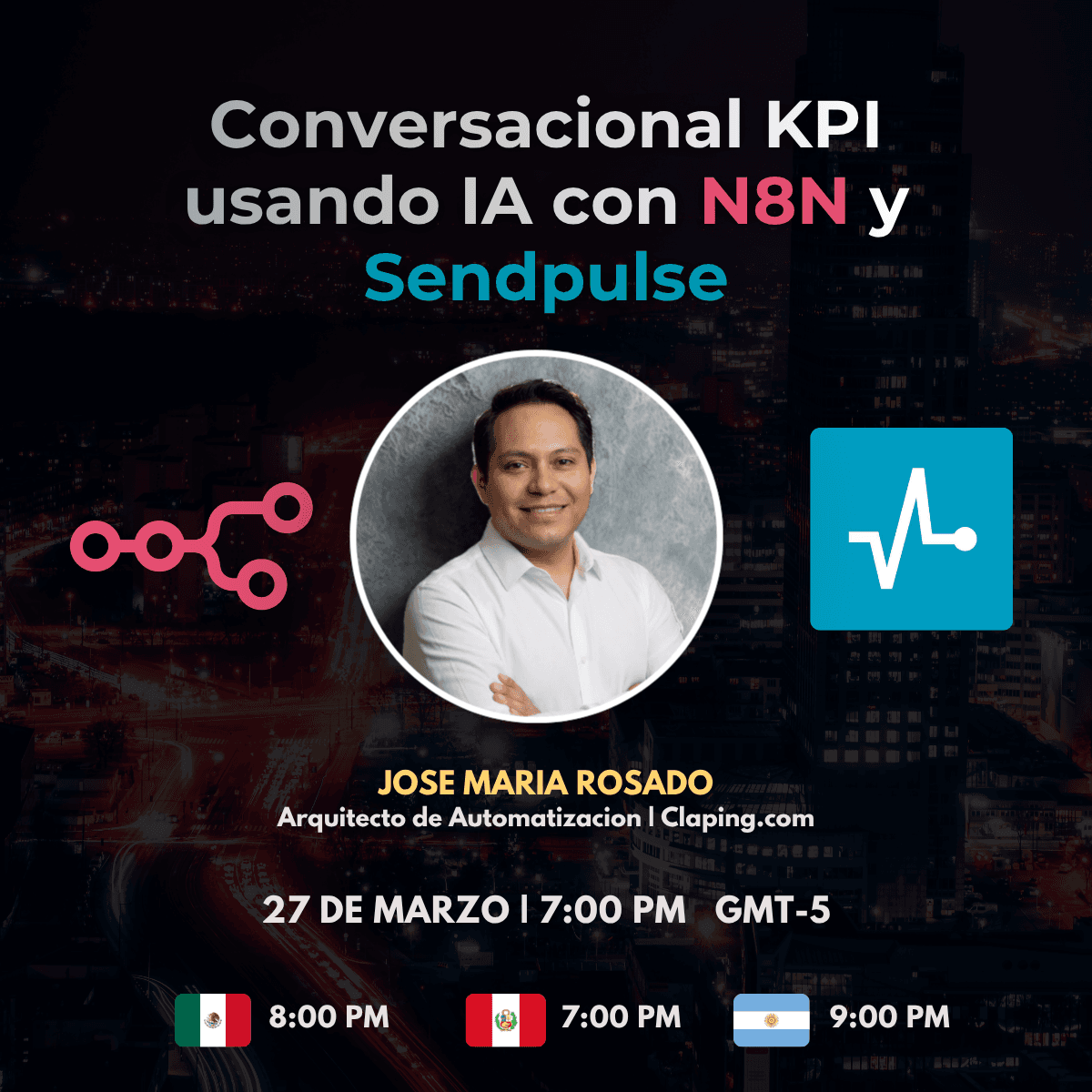 Portada de Conversacional KPI usando IA con N8N y Sendpulse | N8N Fest
