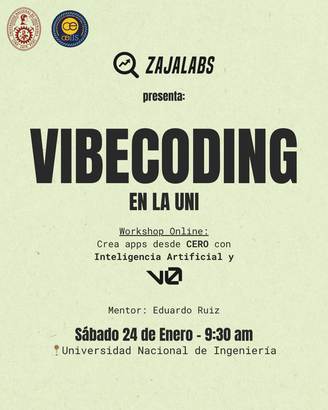 Portada de VibeCoding de Verano en la UNI: Construye tu App desde Cero | ZajaLabs