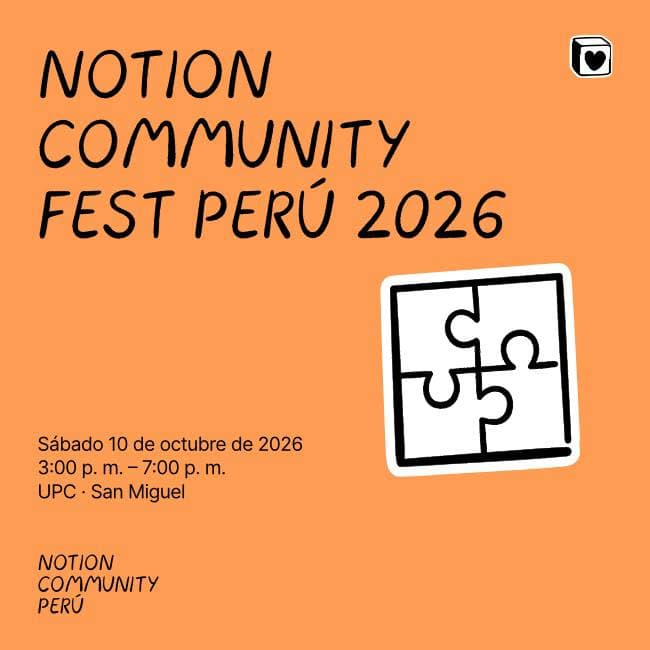 Portada de Notion Community Fest Perú