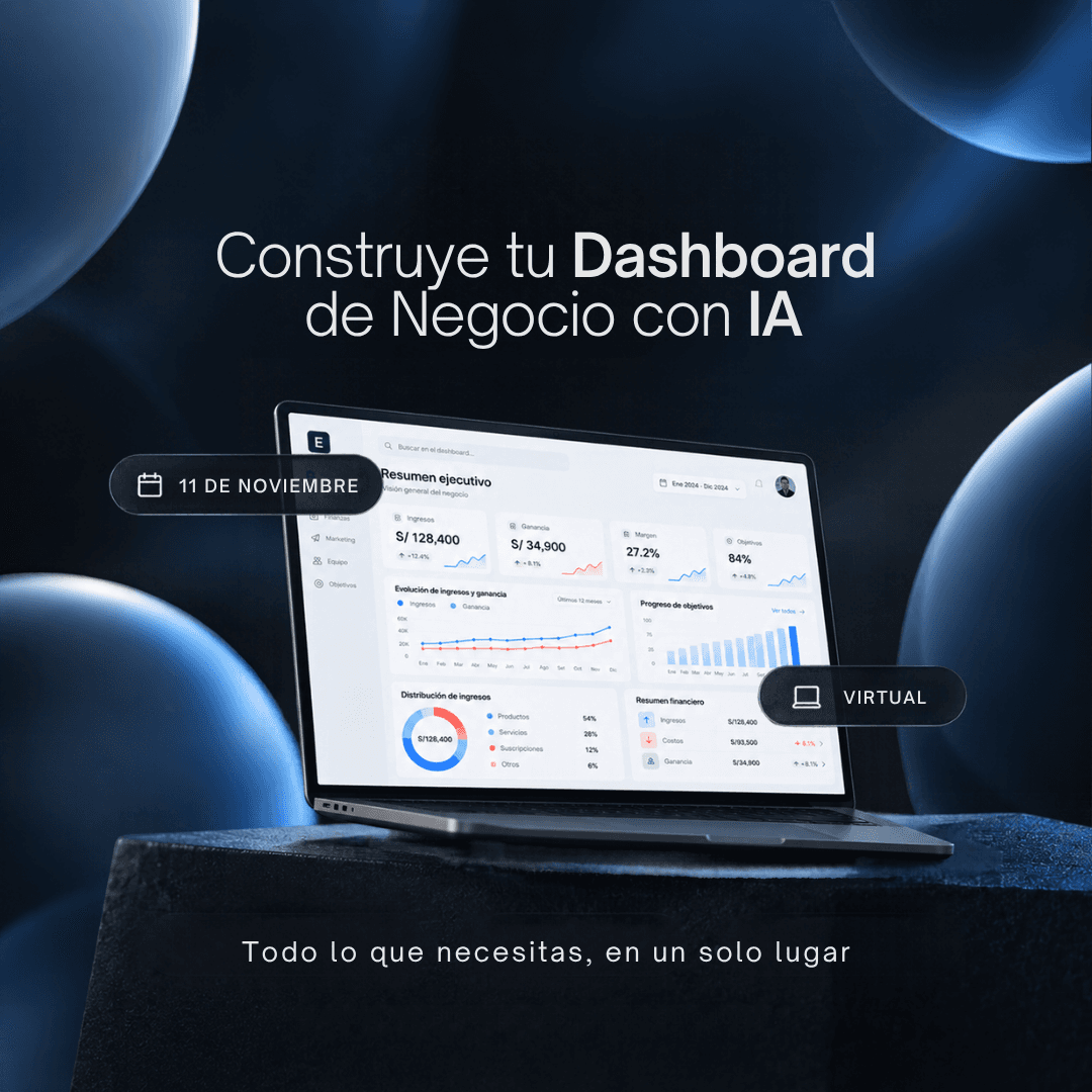 Portada de Crea tu primer Dashboard de Negocio con IA