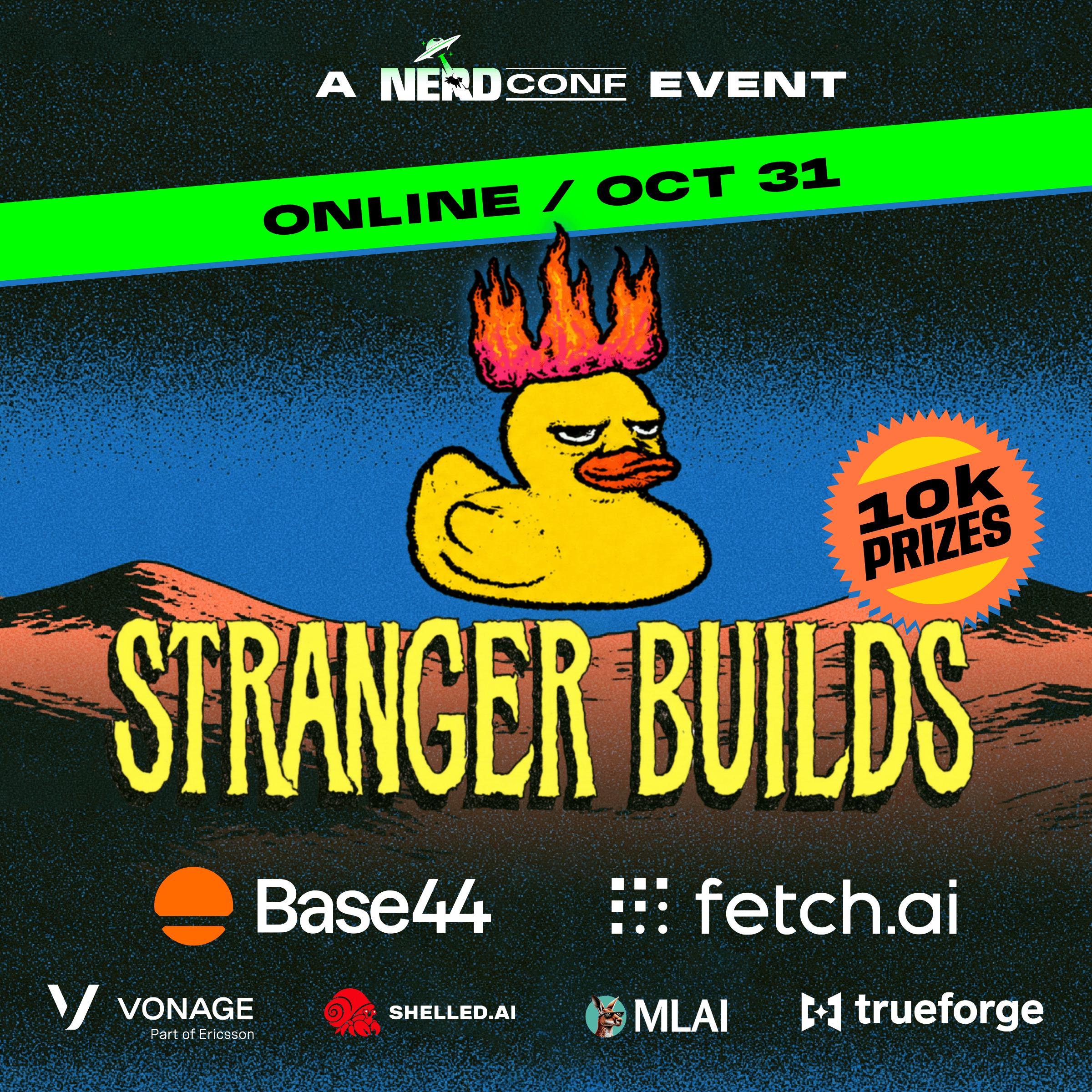 Portada de 10k in PRIZES l STRANGER BUILDS I Halloween hackathon (ONLINE)