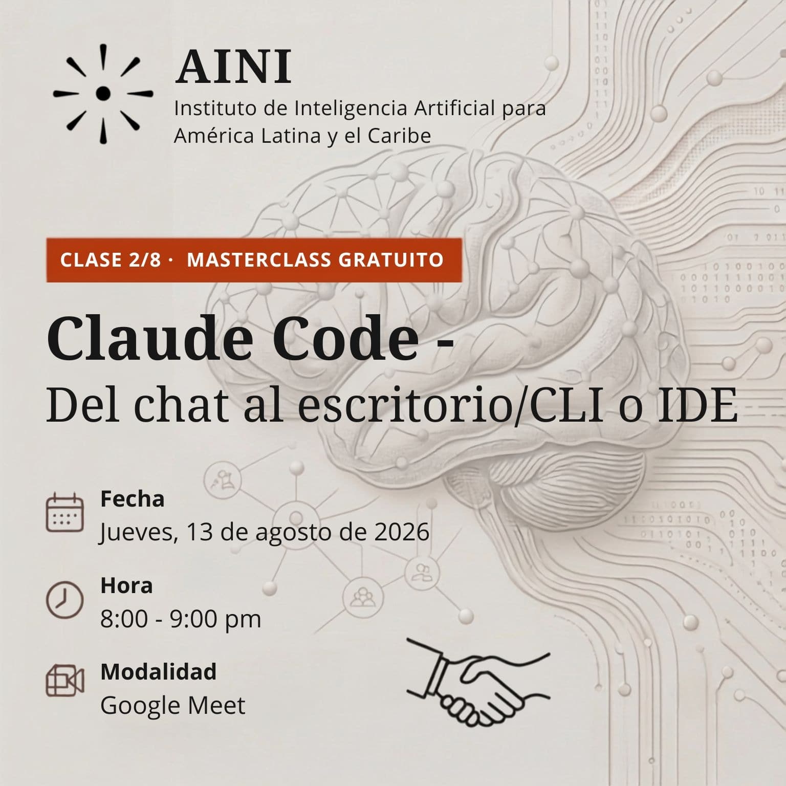 Portada de AINI Academy - Clase 2/8: Claude Code / CLI o IDE - Del chat a tu computadora