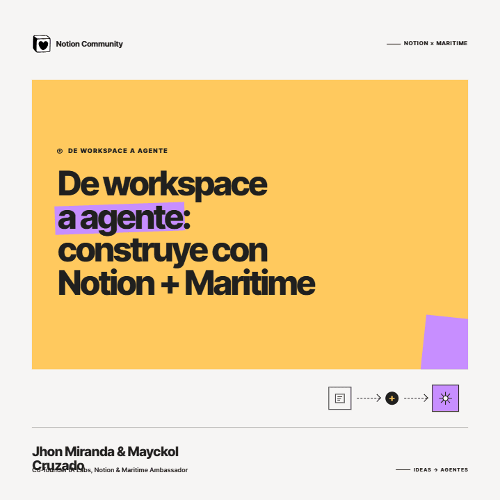Portada de De workspace a agente: construye con Notion + Maritime