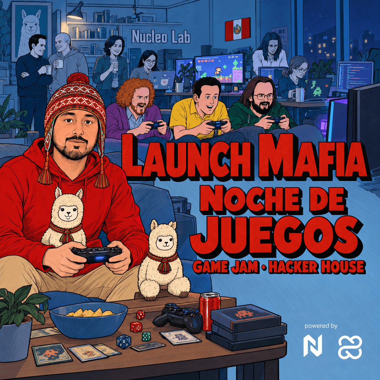 Portada de 🇵🇪 Launch Mafia Noche de Juegos · Game Jam · Hacker House