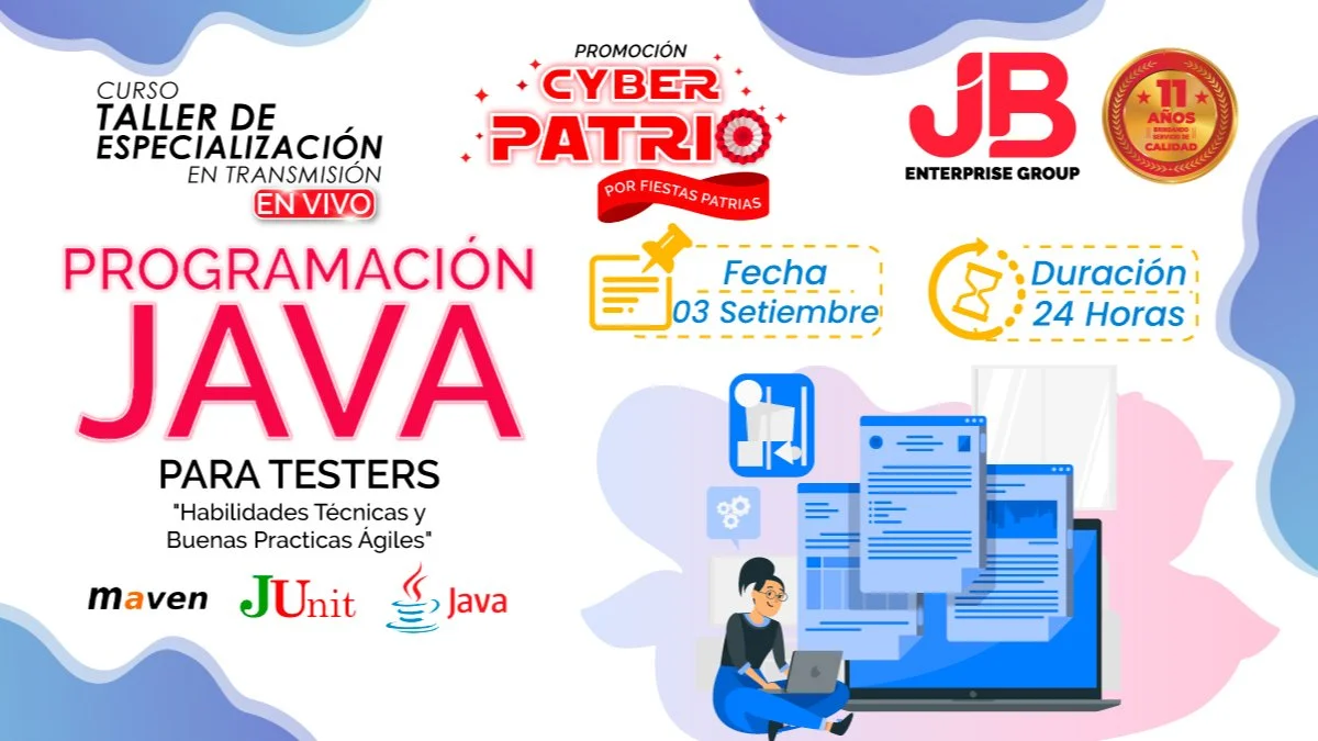 Portada de PROMO CYBER PATRIO: Programacion JAVA para Tester