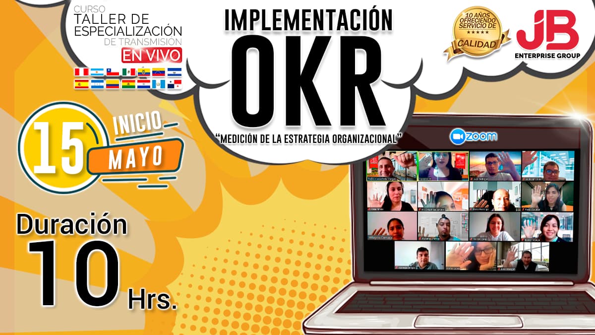 Portada de Curso en Vivo: “Implementación OKR "Medición de la Estrategia Organizacional"