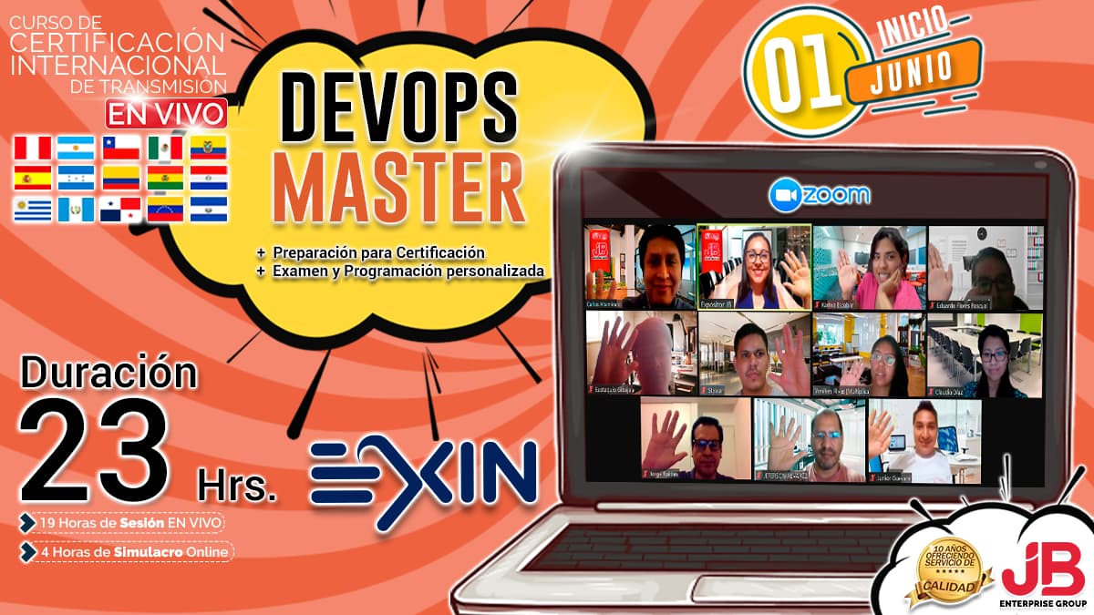 Portada de Curso de Transmisión en Vivo: “DevOps Master" Preparación +Examen Internacional