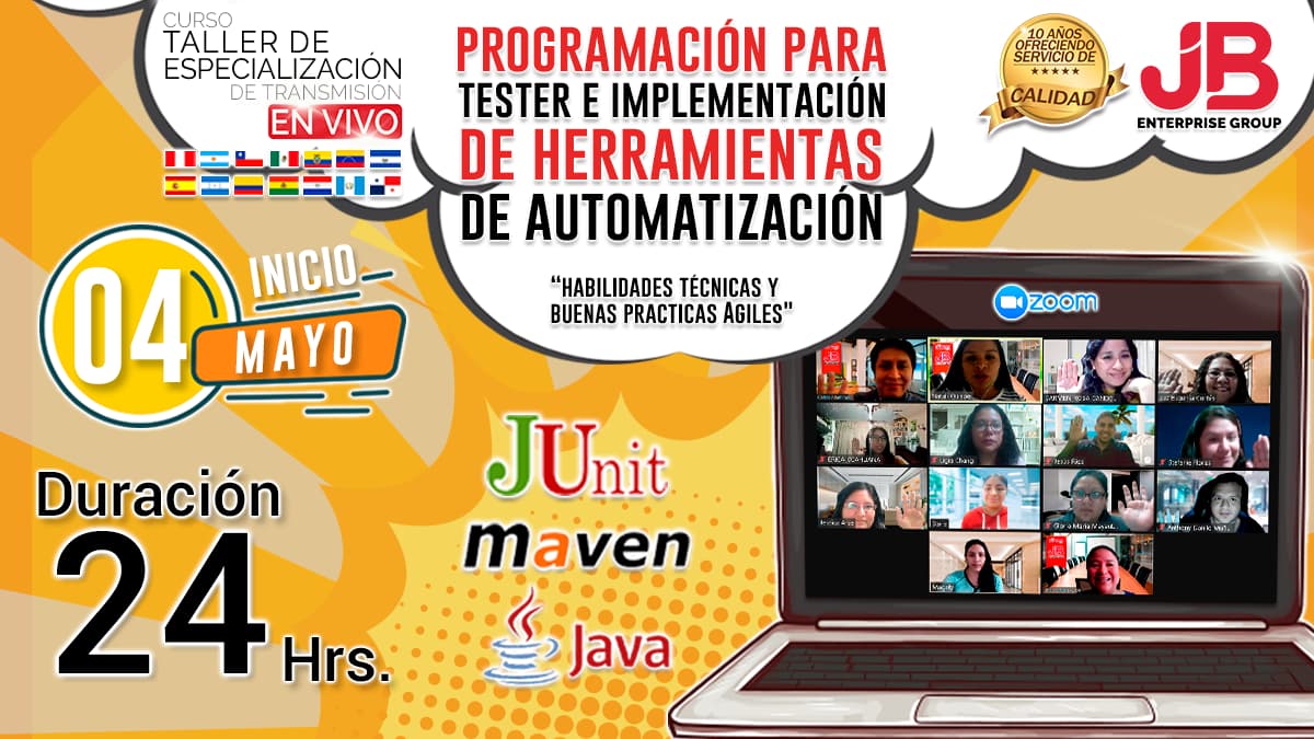 Portada de Curso Taller: “Programación para Testers con Java."