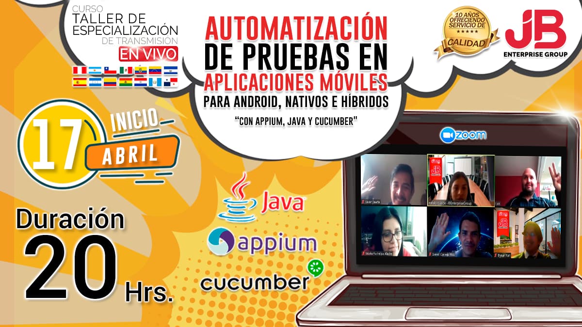 Portada de Curso Taller: Automatización de Pruebas para Aplicaciones Móviles