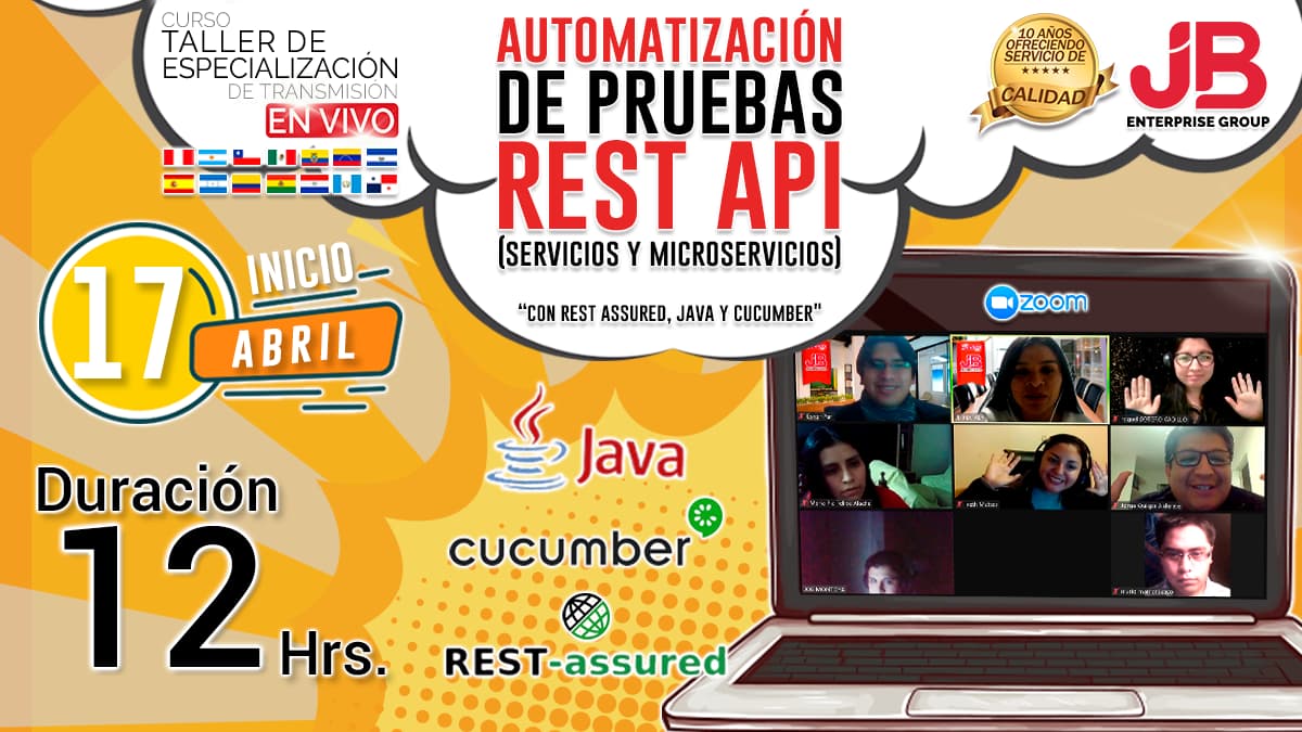 Portada de Curso Automatización de Pruebas Rest Api (Servicios y Microservicios)