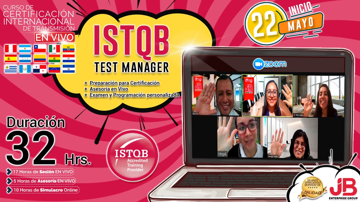 Portada de Curso de Transmisión en Vivo: “ISTQB Test Manager"