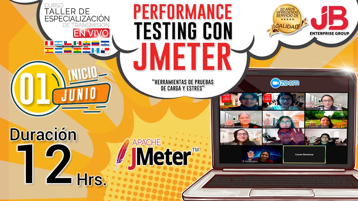 Portada de Curso de Transmisión en Vivo: “Performance Testing con JMeter"