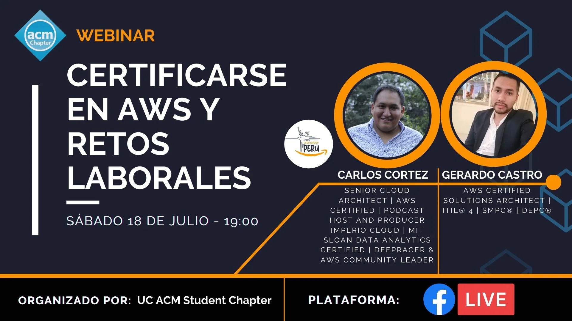 Portada de AWS Meetup #38 - Certificarse en AWS y retos laborales