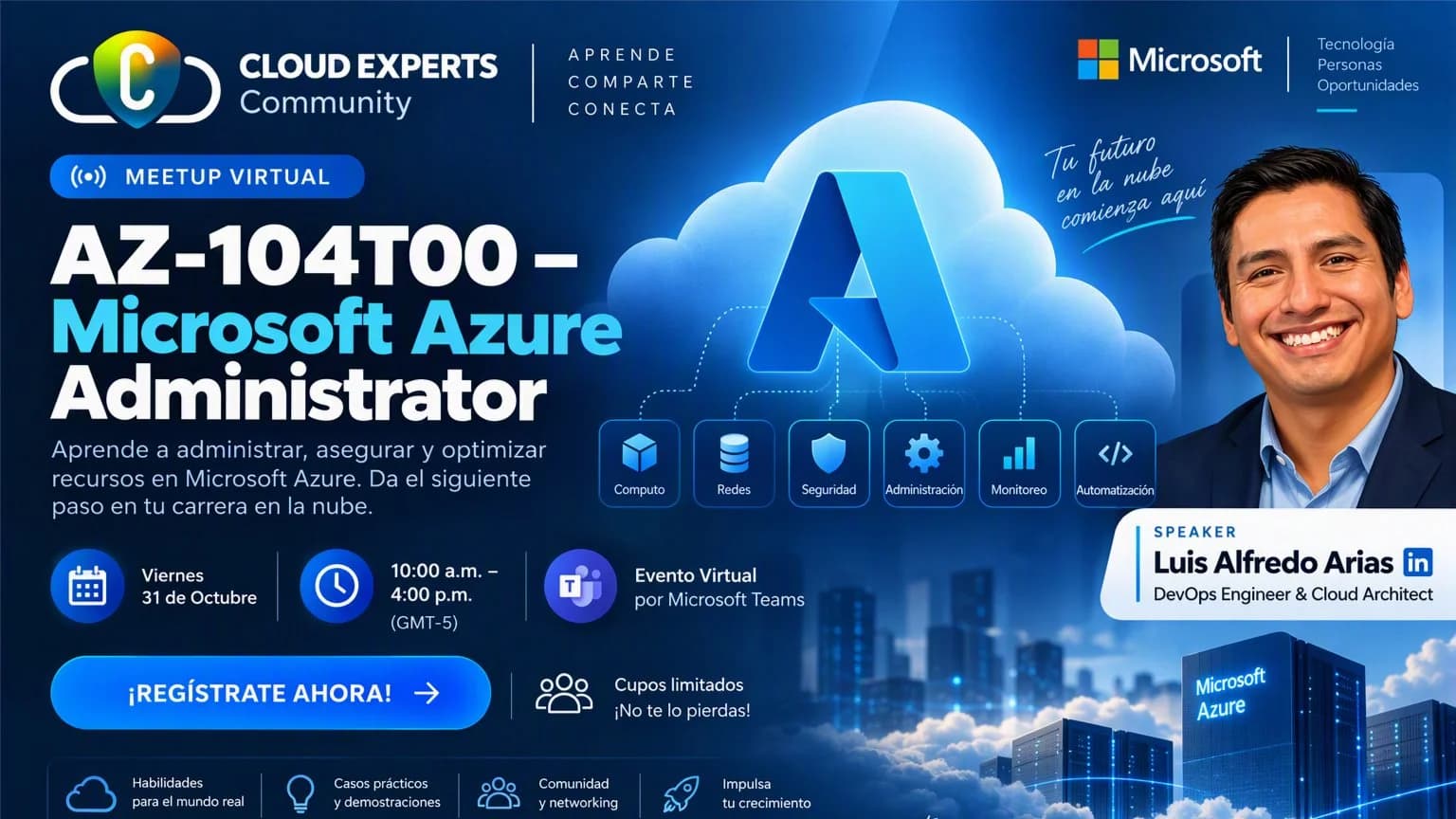 Portada de AZ-104T00 – Microsoft Azure Administrator