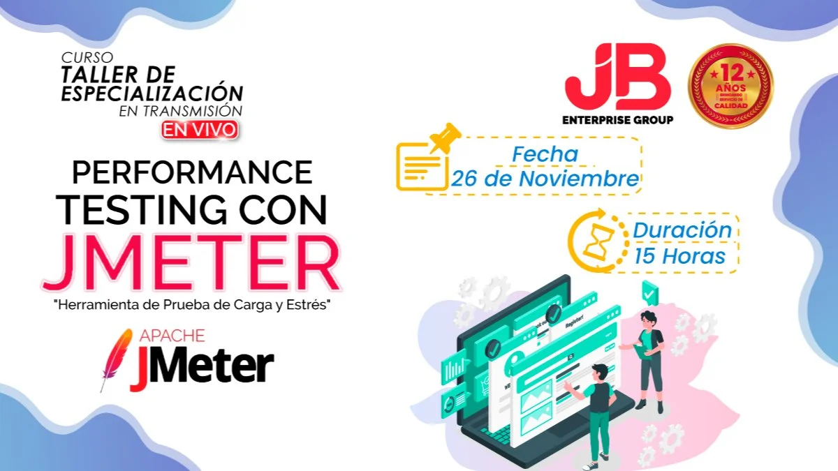 Portada de CURSO EN VIVO: Performance Testing con JMeter