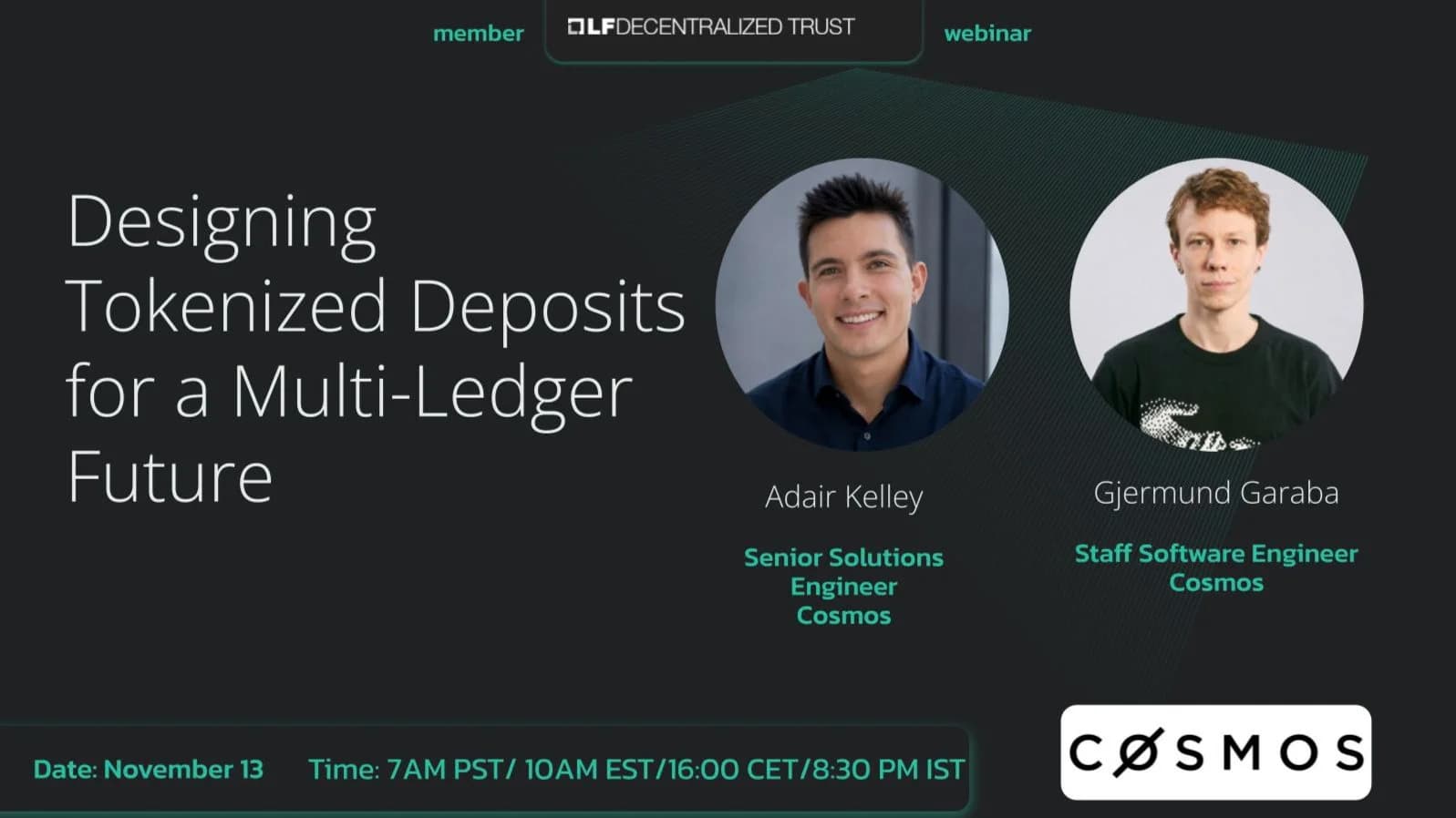 Portada de Webinar with Cosmos Labs: Designing Tokenized Deposits for a Multi-Ledger Future