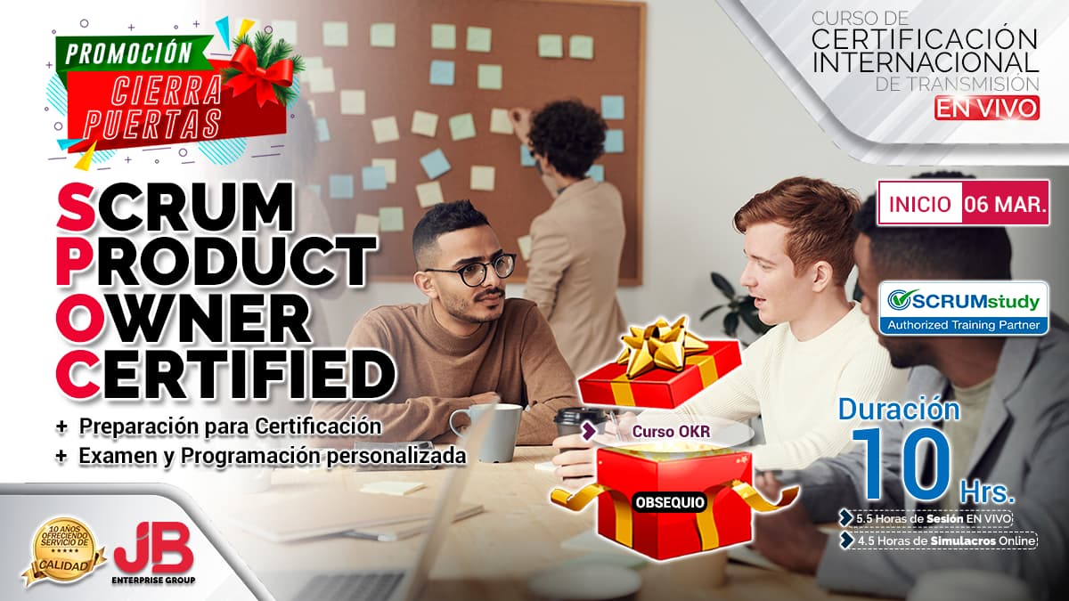 Portada de Curso de Transmisión en Vivo: “SCRUM PRODUCT OWNER"
