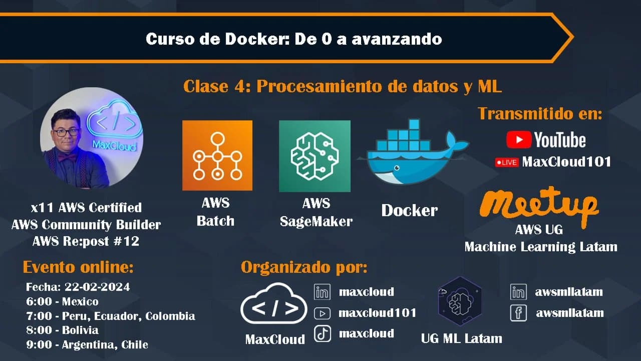 Portada de Curso de Docker - 4 Procesamiento de datos y ML