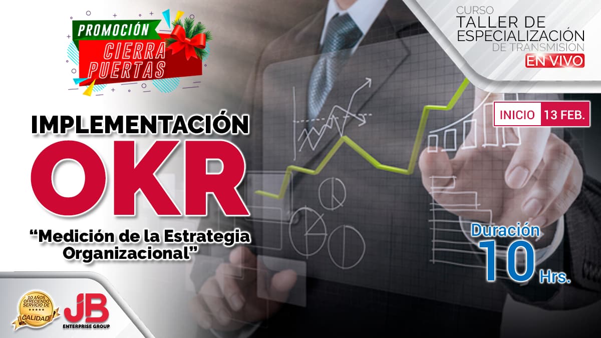 Portada de Curso en Vivo: “Implementación OKR "Medición de la Estrategia Organizacional"