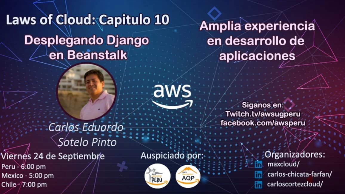 Portada de Episodio #10 de Law of Cloud: Desplegando Django con BeansTalk