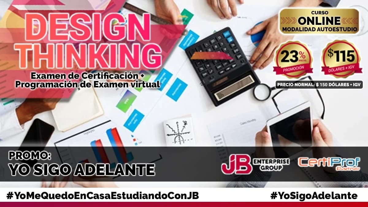 Portada de Promo Yo Sigo Adelante: "Curso Online": DESIGN THINKING