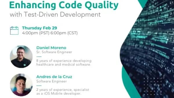 Portada de GRATIS Tech Talk: Enhancing Code Quality with Test-Driven Development