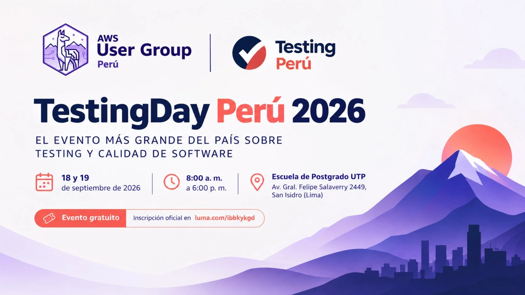 Portada de AWS User Gruop Peru en Testing Perú