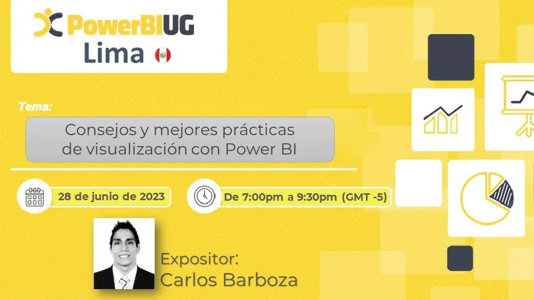 Portada de Power BI UG Lima | Webcast junio | Consejos y mejores prácticas de visualización