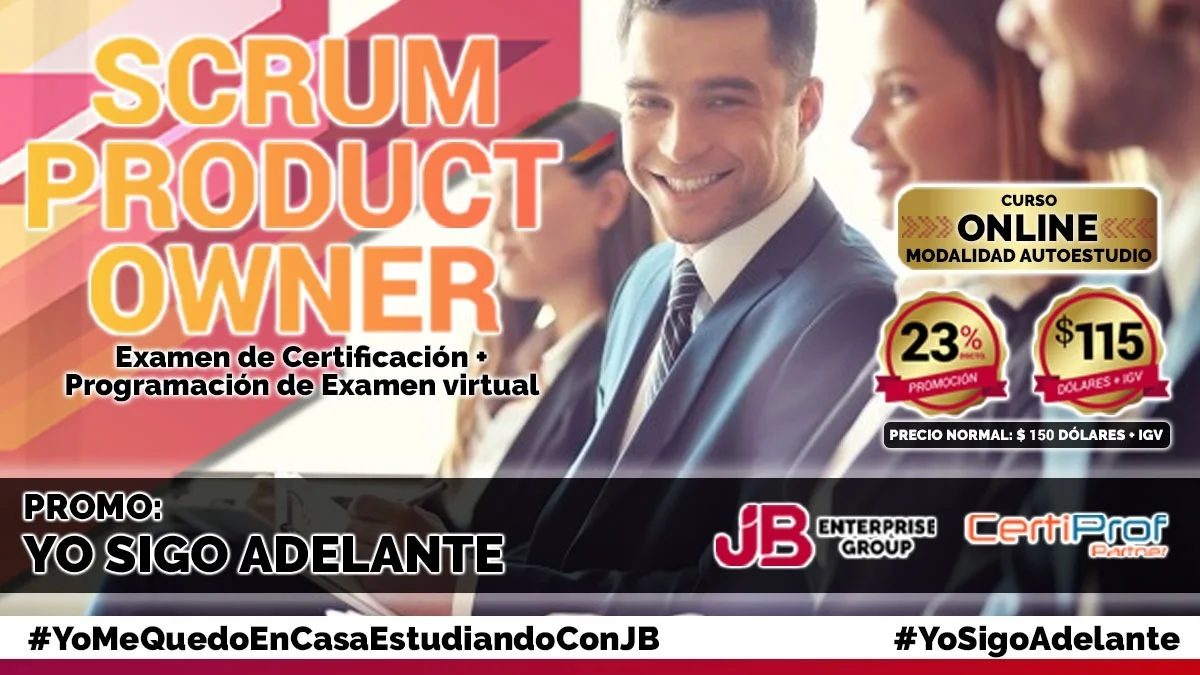 Portada de Promo Yo Sigo Adelante: "Curso Online": SCRUM PRODUCT OWNER