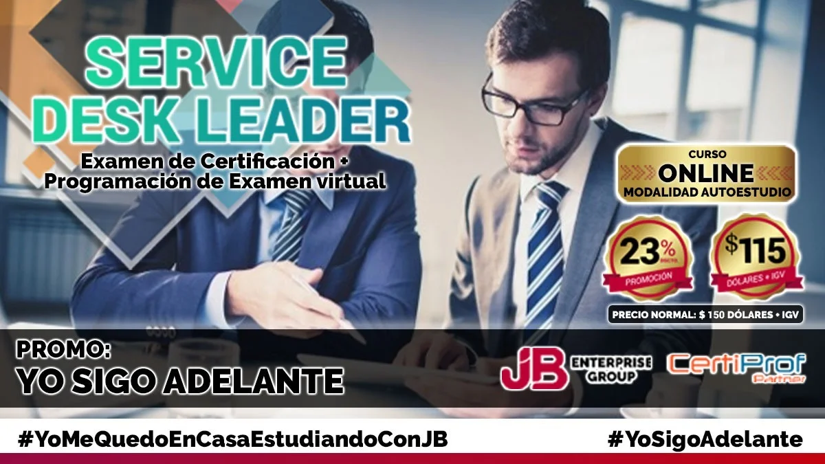 Portada de Promo Yo Sigo Adelante: "Curso Online": SERVICE DESK LEADER