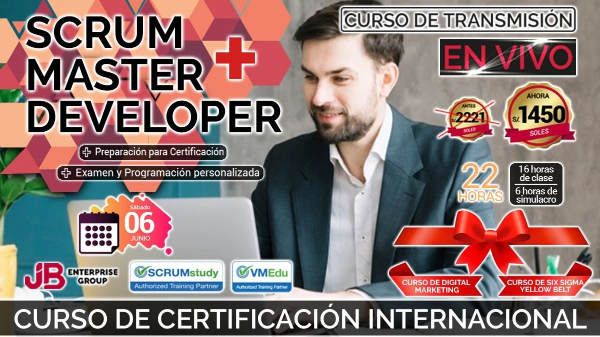 Portada de Curso Transmisión en vivo: Pack "Certificación Internacional Scrum