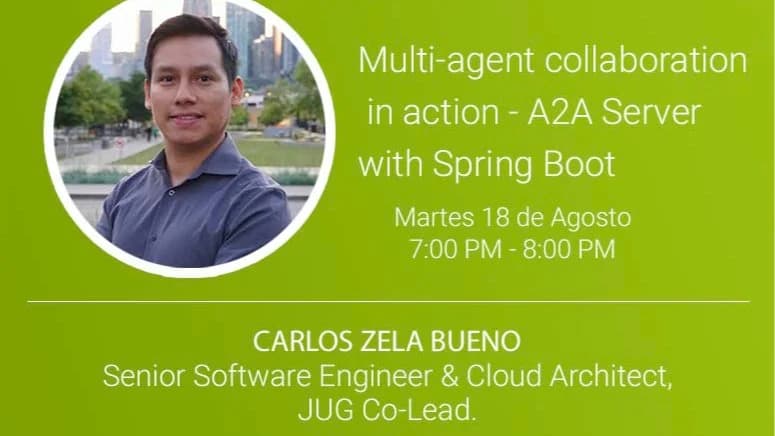 Portada de Multi-agent collaboration en action. A2A with Spring Boot