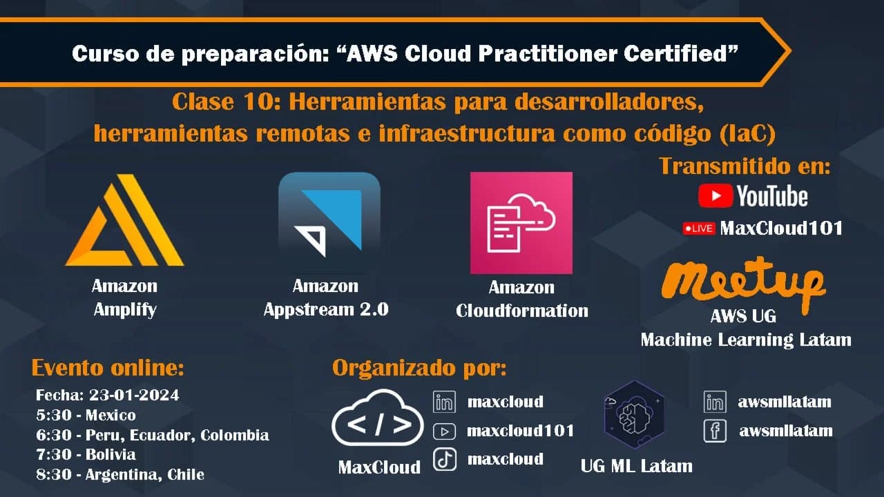 Portada de AWS Cloud Practitioner - Clase 10: Herramientas para desarrolladores e IaC
