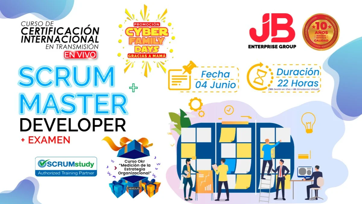 Portada de Certificacion: Scrum Master y Developer "Preparacion y Examen Internacional"