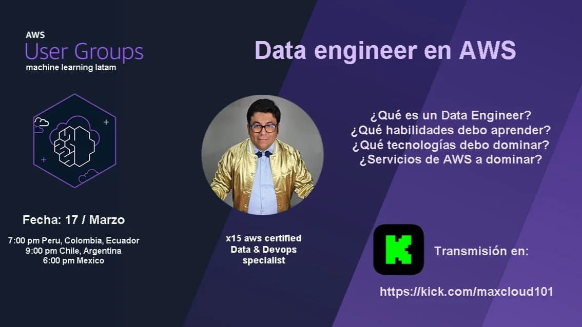 Portada de Data Engineer en AWS