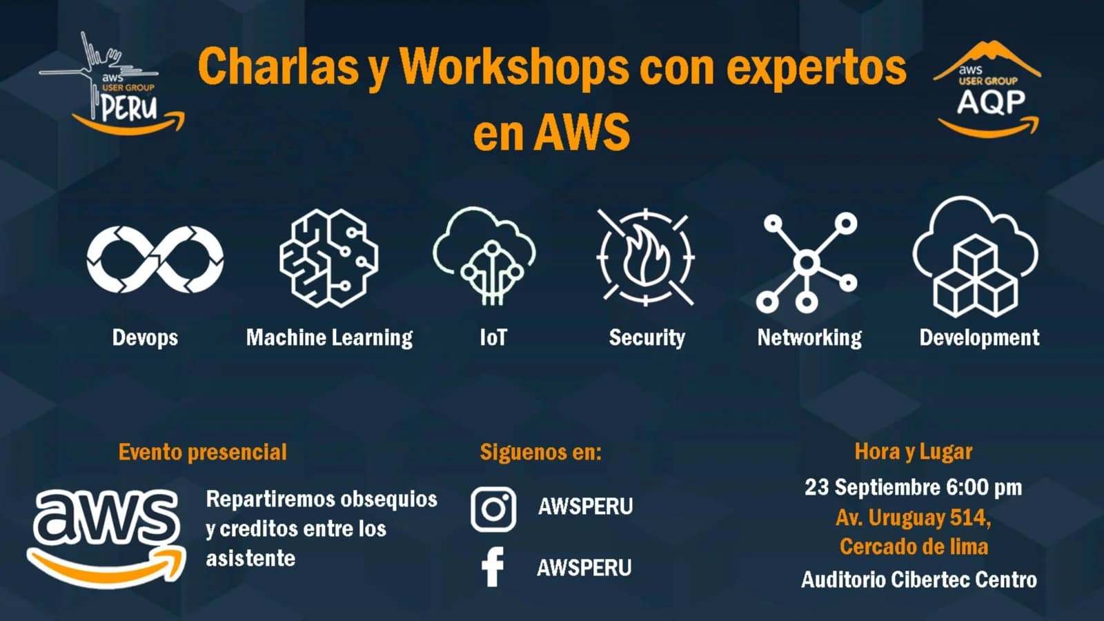 Portada de Charlas y WorkShops con Experto en AWS ¡¡¡¡