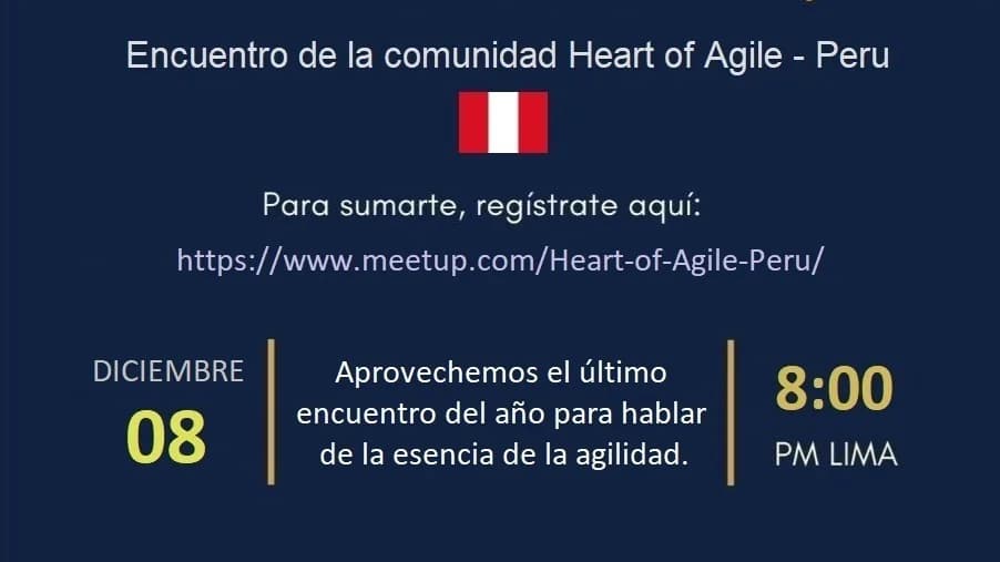 Portada de Encuentro de la comunidad Heart of Agile - Peru