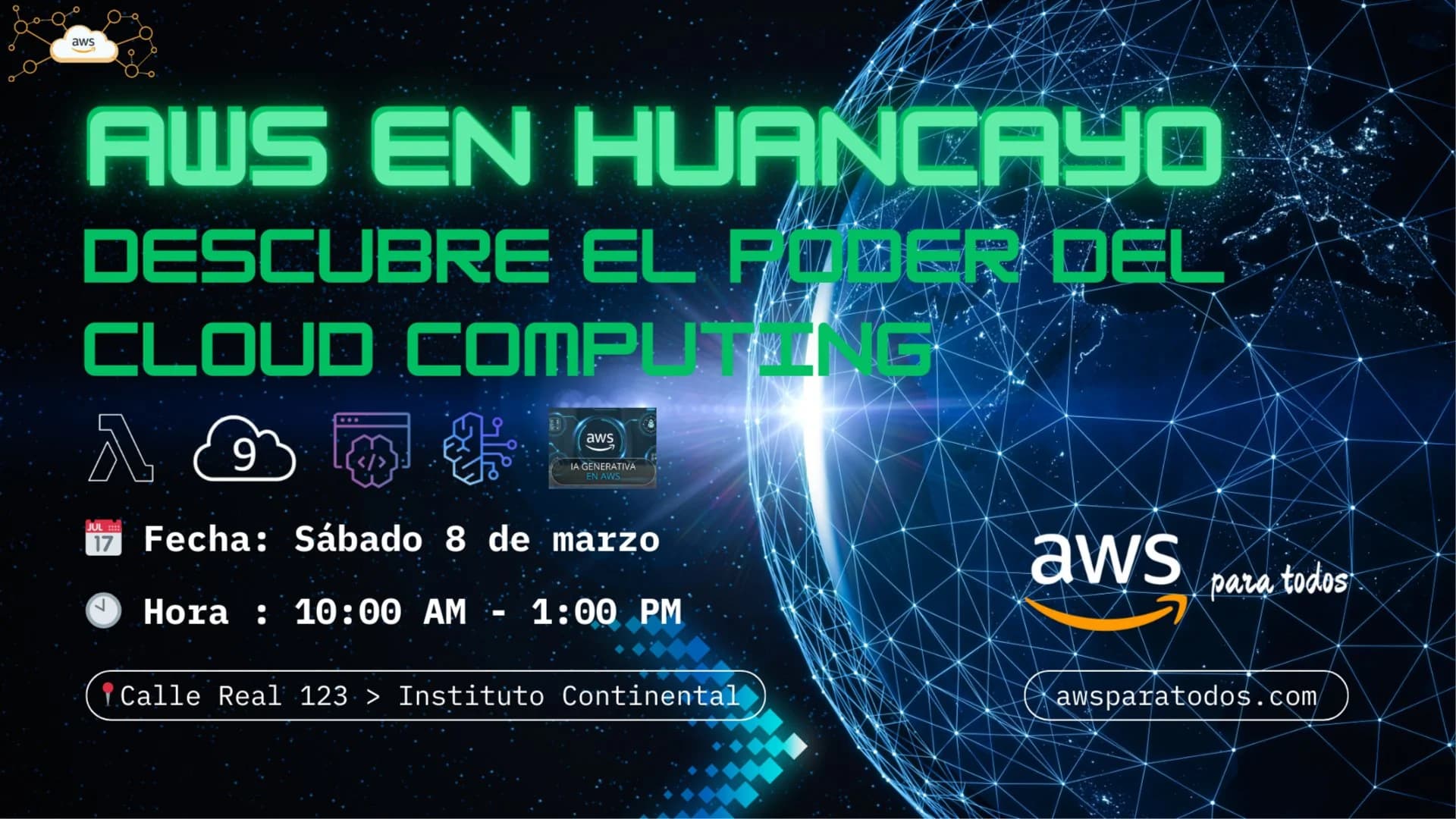 Portada de AWS en Huancayo: Descubre el Poder del Cloud Computing