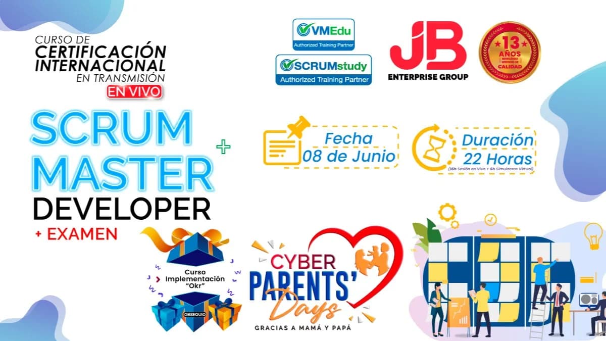 Portada de CYBER PARENST DAYS: SCRUM MASTER Y SCRUM DEVELOPER