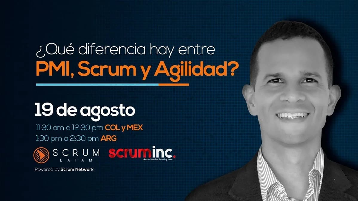 Portada de WEBINARIO GRATUITO: Qué diferencia hay entre PMI, Scrum y Agilidad?
