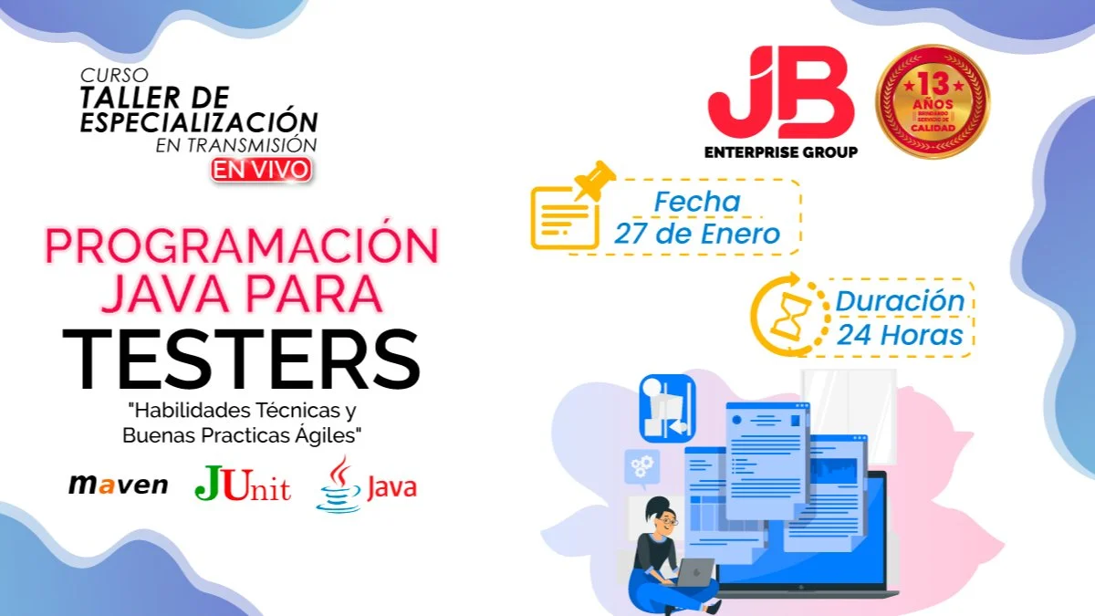 Portada de CURSO EN VIVO: PROGRAMACIÓN JAVA PARA TESTER