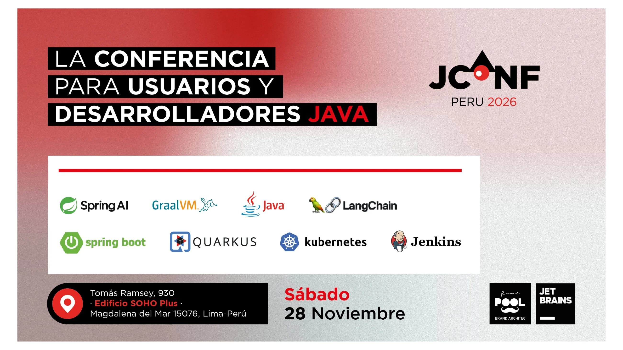 Portada de JConf Peru 2026 - 28 Nov - La Conferencia para usuarios y desarrolladores Java