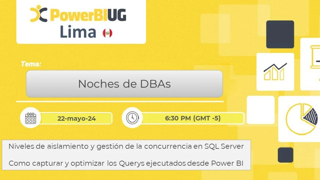 Portada de Power BI UG Lima | Webcast mayo | Noches de DBAs