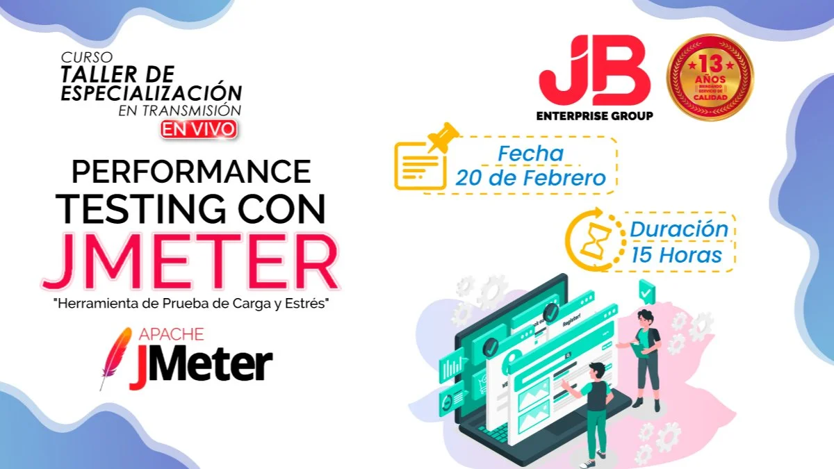 Portada de CURSO EN VIVO: Performance Testing con JMeter