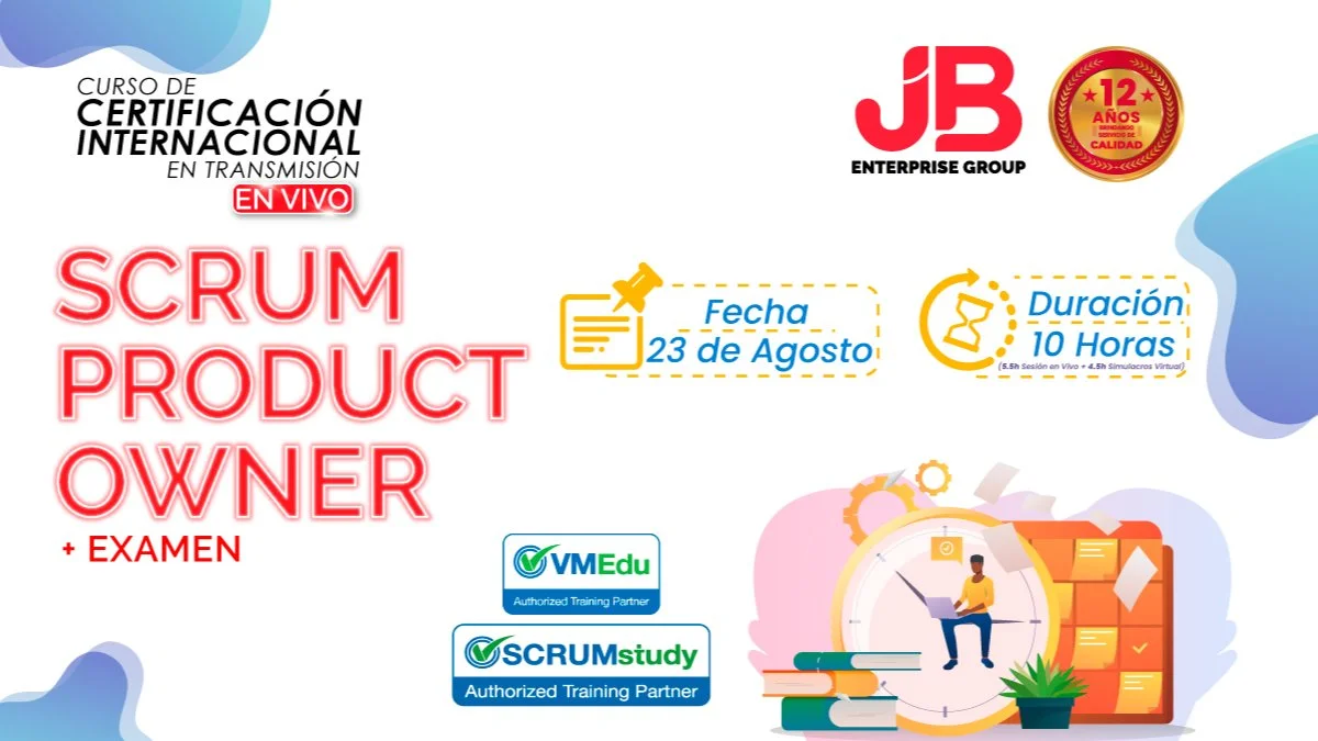 Portada de CURSO EN VIVO: SCRUM PRODUCT OWNER + EXAMEN