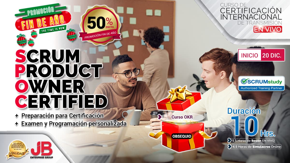 Portada de Curso de Transmisión en Vivo: “SCRUM PRODUCT OWNER"